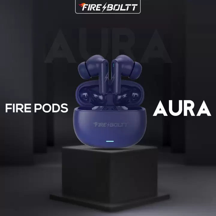 Fire-Boltt Aura TWS Earbuds with 40 Hours Playback, Quad Mic ENC & 40ms Game Mode BT V 5.3 Bluetooth  (Blue, True Wireless)