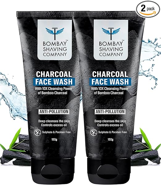 Bombay Shaving Company Charcoal Face Wash, Fights Pollution and Acne, Oil Control For Men & Women - 100g