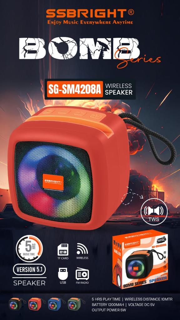 BOMB SERIES WIRELESS SPEAKER MODEL: SG-SM4208A