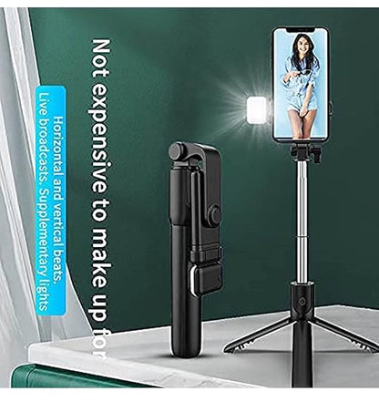 Alocare Bluetooth Selfie Sticks with Remote and Selfie Light, 3-in-1 Multifunctional Selfie Stick Tripod Stand Compatible (Selfie Bluetooth, Tripod Stand, Selfie Light)