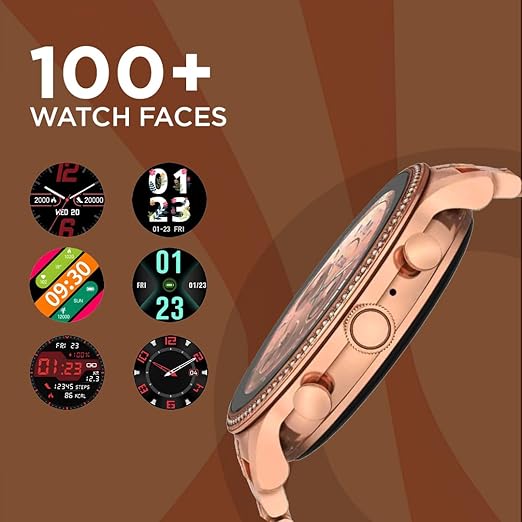 PunnkFunnk GEN 9 Smartwatch for Women with Metal Strap & HD Display, Bluetooth Calling, 100+ Watch Faces, Health Tracker, Sports Modes & IP67 Waterproof(Rose Gold)