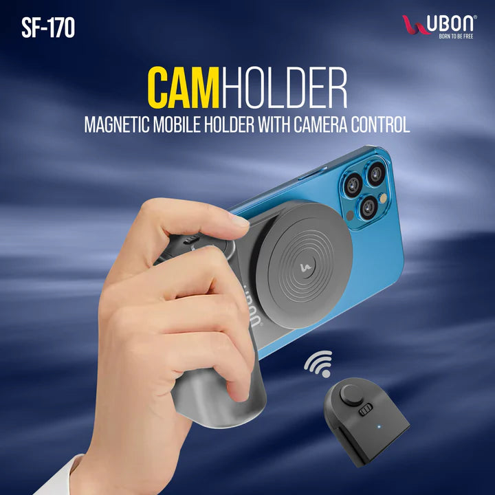 UBON SF-170 Magnetic Mobile Holder with Camera Control and Remote – Enhance Your Hands-Free Mobile Experience