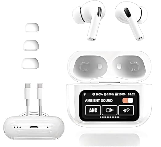 AirBuds Pro 2nd Generation (Display) with (C-Type) Charging case TWS in-Ear| Bluetooth 5.3, Mic & Charging Case Hi-Fi Stereo Sound | Zero Latency |Smooth Touch Display