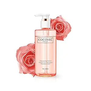 COCOVEL Rose De Mai Parfum Fragranced Hair Shampoo With Rose Flower Extract, Macadamia Ternifolia/Camellia Japonica Seed Oil, Improve Hair Texture, Healthy Moisturised Shiny Hair, 500ML