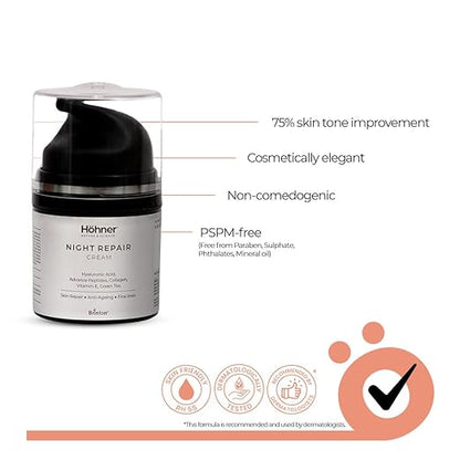 Hohner Night Repair Cream with Peptides (30 gm) Brand: Hohner