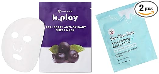 MyGlamm K.Play Acai Berry Anti-Oxidant Sheet Mask-Acai Berry-20ml & Popxo De-Tan Jam Instant Brightening