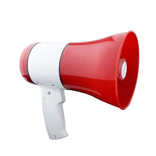 kh Handheld Megaphone with Loud Speaker Built-in Gayatri Mantra, Recorder USB Memory Card Input Announcing Talk Record Play Siren Music, Rechargeable Battery Included with Dog Bark Voice