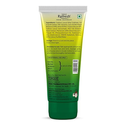 Torque Refresh Neem Face Wash for Acne & Pimples |Pure Neem Extract |Cleanses and Soothes skin|